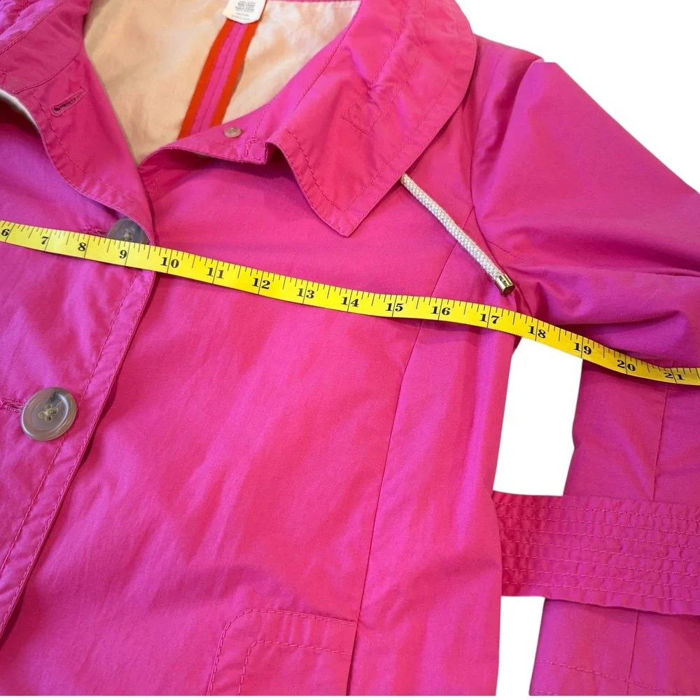 J Crew Pink Lightweight Belted Short Trench Coat Jacket Women Size 4 - Picture 9 of 10